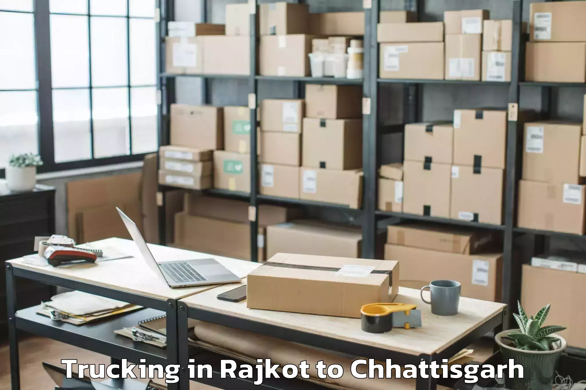 Leading Rajkot to City Center Mall Raipur Trucking Provider